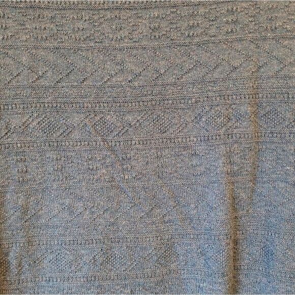 J. Crew Dusty Teal Geometric 100% Cotton Crewneck Sweater - Picture 4 of 7